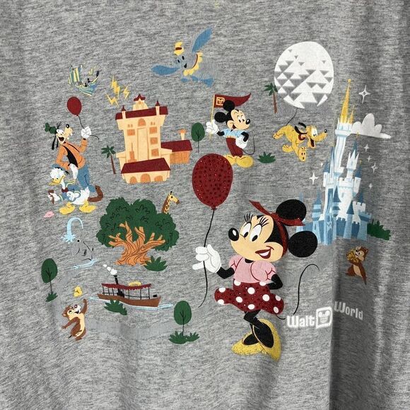 Walt Disney World Sweatshirt Size Large Gray 2020 Park Life Four Parks Icons - Picture 3 of 8